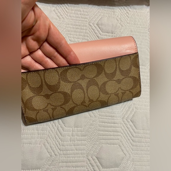 Coach Pink and Brown Wallet with Signature Monogram New Without Tags - Picture 6 of 12